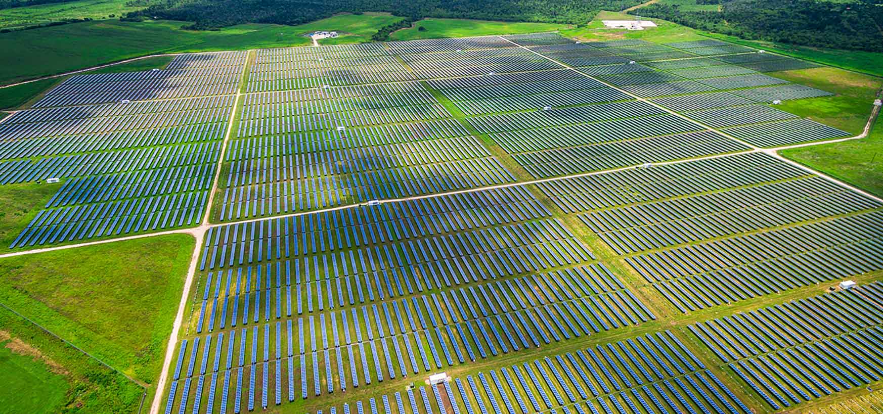 Photo of a large scale solar array