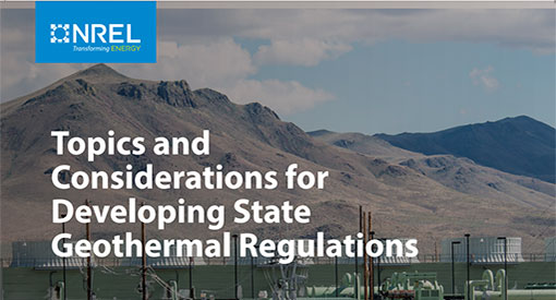 Journal Cover titled Topics and Considerations for Developing State Geothermal Regulations