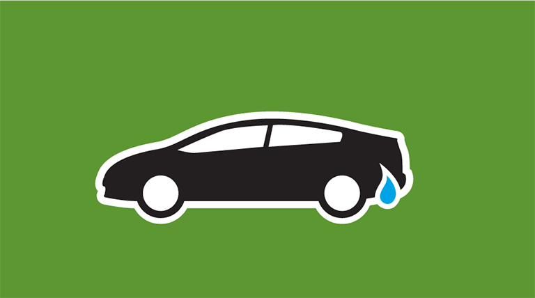 Icon of a car with a water droplet by the fuel tank. The word Cars is below the icon.