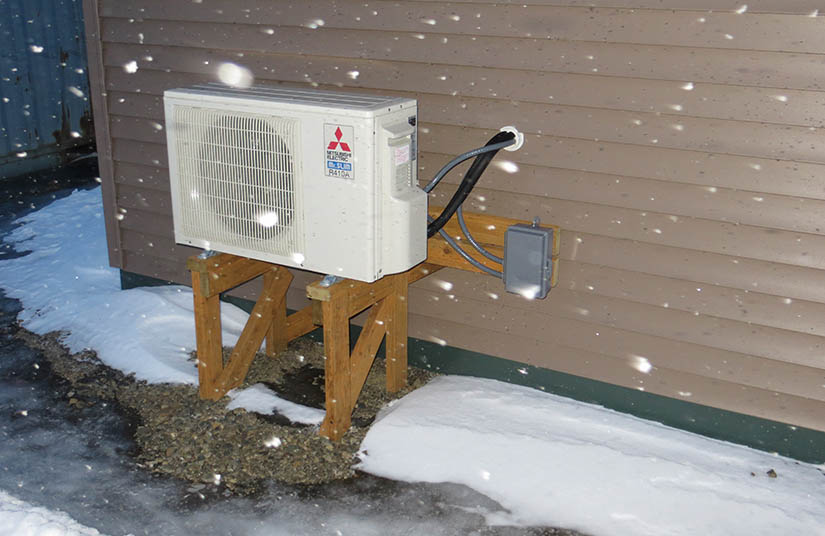 Photo of the outdoor portion of an air-source heat pump