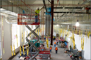 Photo of a large laboratory under construction.