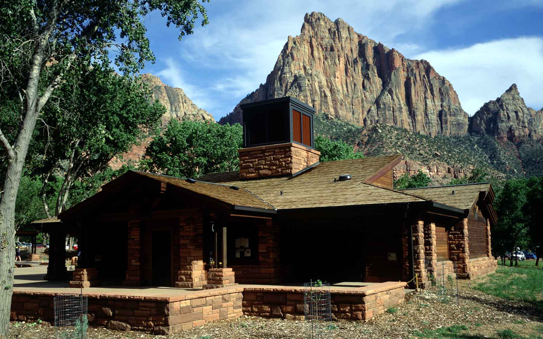 Photo of the sustainable visitor's center for Zion National Park