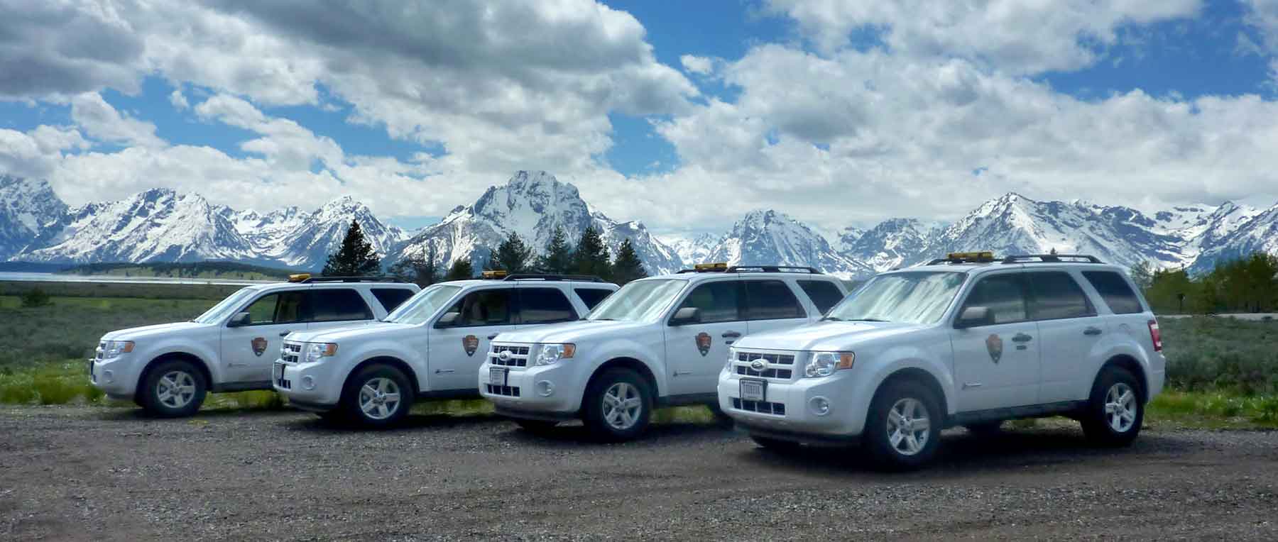 Photo of hybrid Ford Escape vehicles at Grand Teton National Park