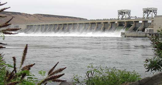 McNary Dam hydroelectric power plant is one of the largest hydroelectric plants in the United States and can generate 980 megawatts of clean energy.