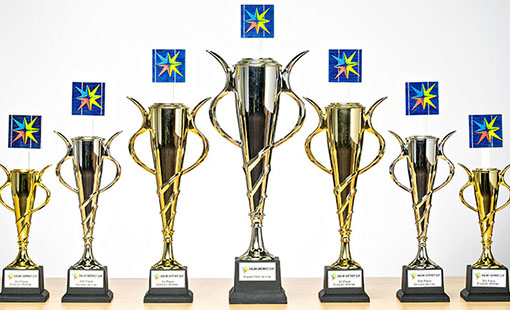 Image of multiple trophies.