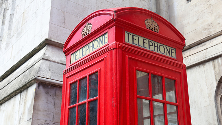 Photo of a telephone box in London