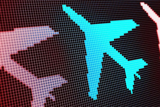 Digital animations of airplanes.