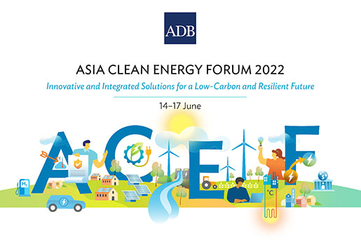 Logo for the Asia Clean Energy Forum representing the June 2022 conference.