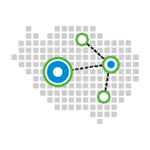 Renewable Energy Zones icon, showing a grid with dots representing different locations.
