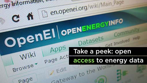 A photo of the Open EI website interface.