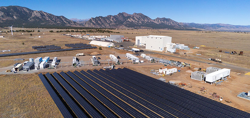 Large solar array in empty field