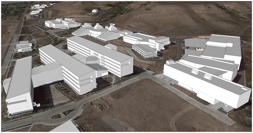 A rendering shows an aerial view of NREL's South Table Mountain campus.