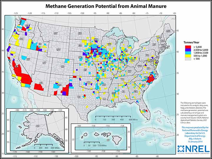 U.S. Animal Manure Methane Generation Potential