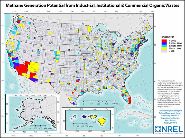 U.S. Organic Waste Methane Generation Potential