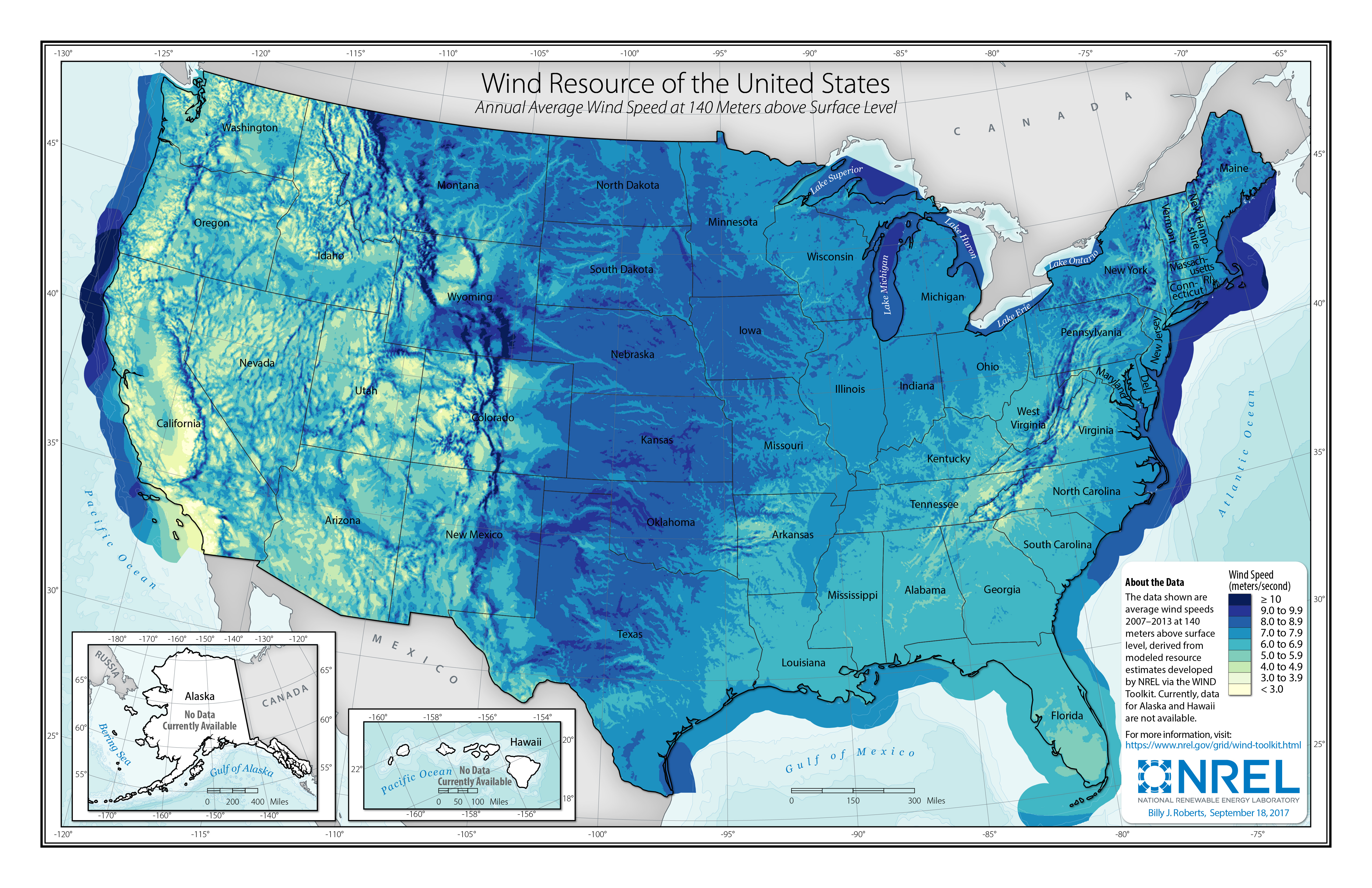 Wind Resource Data Tools And Maps Geospatial Data Science Nrel