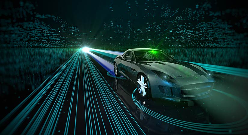 Illustration of a futuristic car