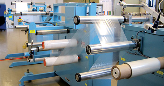 Photo of a small-scale manufacturing web line in a laboratory