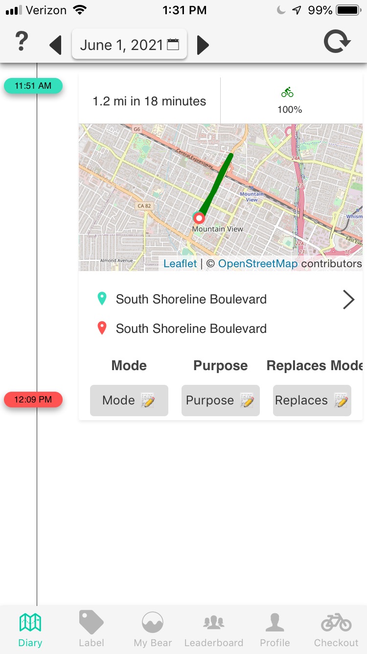processed-trip-ios Screenshot of processed trip in app with a white background