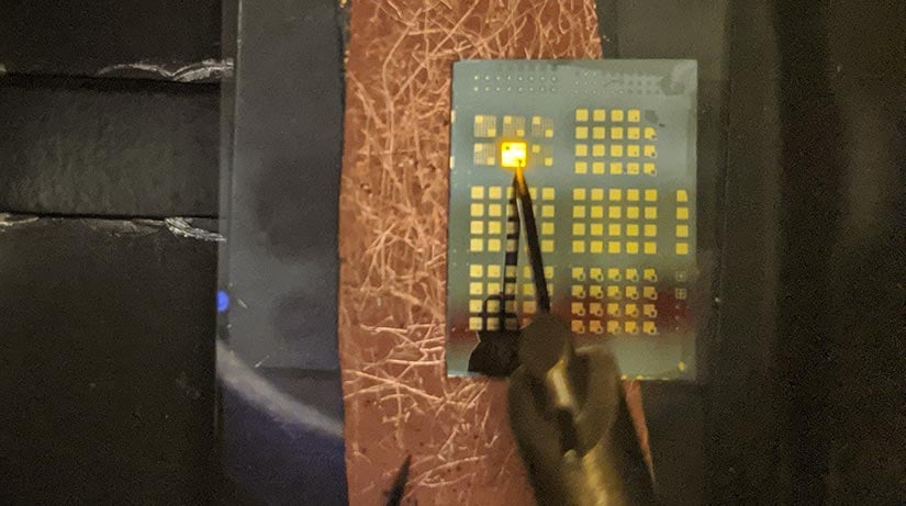 lighting-hero Photo of light-emitting diode (LED) device on substrate.