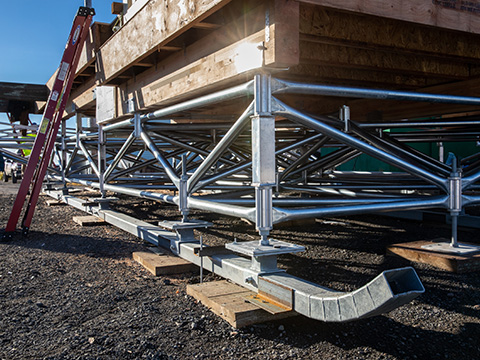 Metal foundation of a house