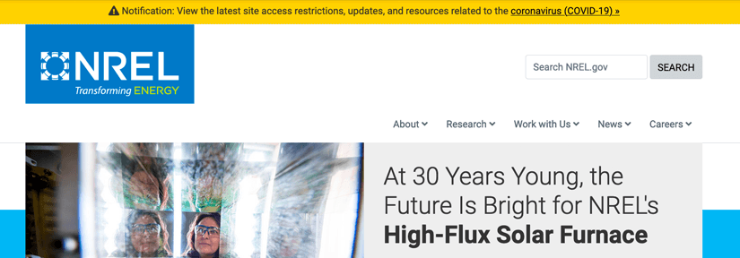 alert-top-2 Screenshot of a banner at the top of an nrel.gov web page.