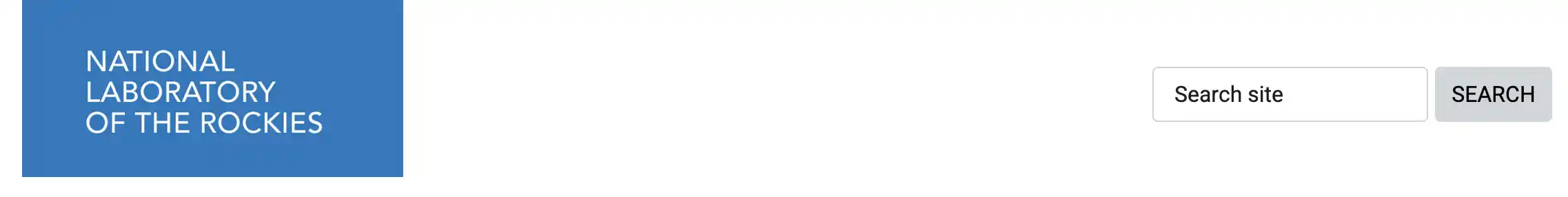 Screenshot of the NREL header with the search bar