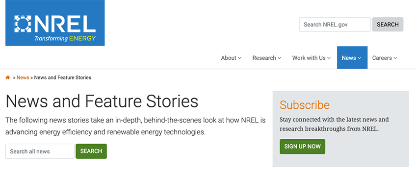 nrel-scoped-search Screenshot of a scoped search