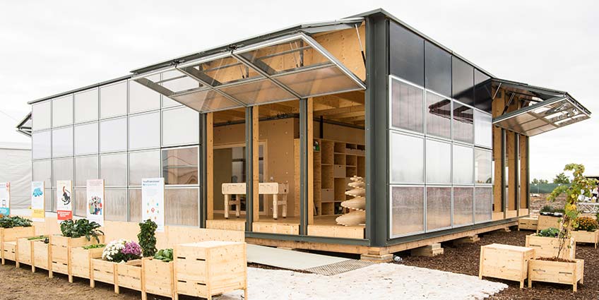 photo-build-challenge Photo of the residential home the Solar Decathlon 2017 Swiss Team built.