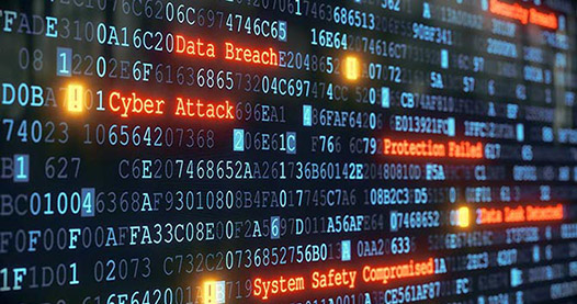 Computer code including warning of cyber attack.