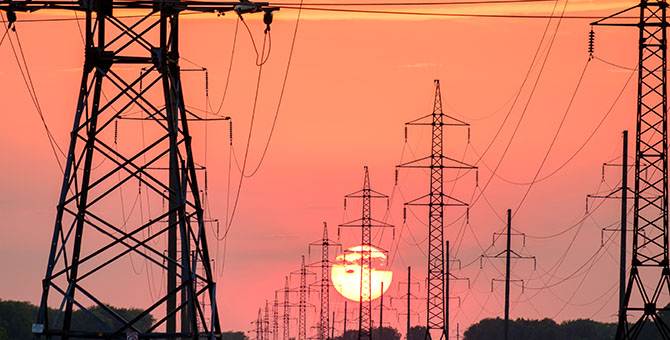 Sunset power grid.