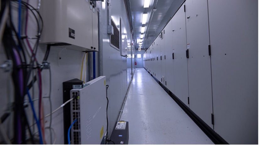 Photo of the inside of the controllable grid interface.