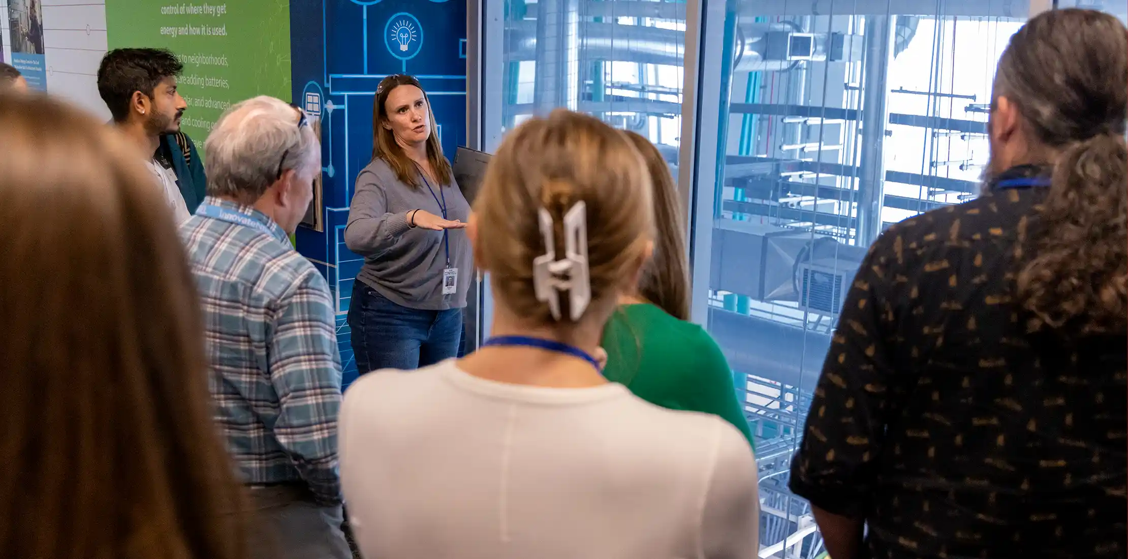 Members of the Wells Fargo Innovation Incubator (IN2) Cohort tour the Energy Systems Integration Facility.