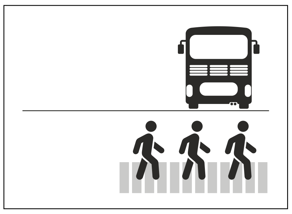 shuttle-3 Passengers crossing after bus.