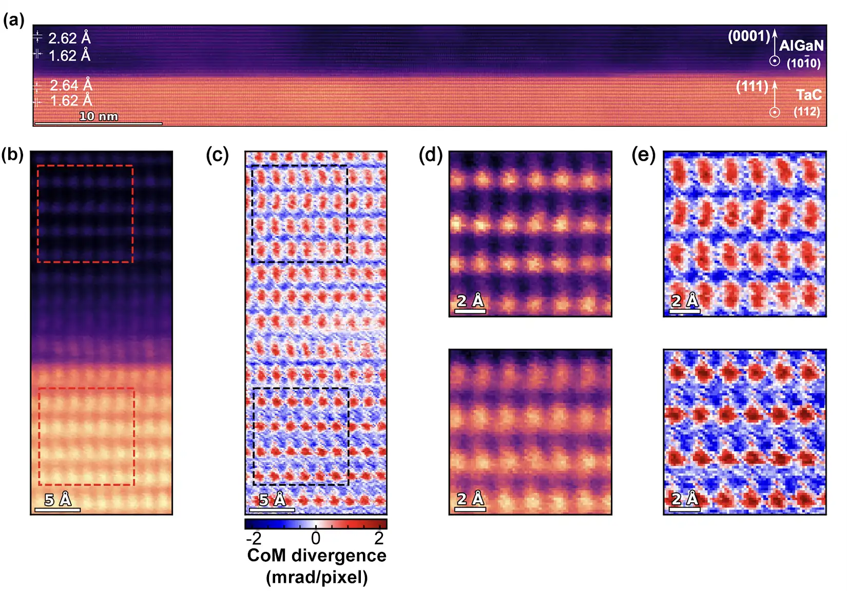 ultra-wide-bandgap-6 Six scanned transmission diffraction images