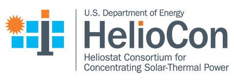 A logo of an orange sun, blue squares, and stylized letter