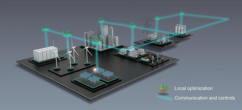 An illustration of distributed power optimization.
