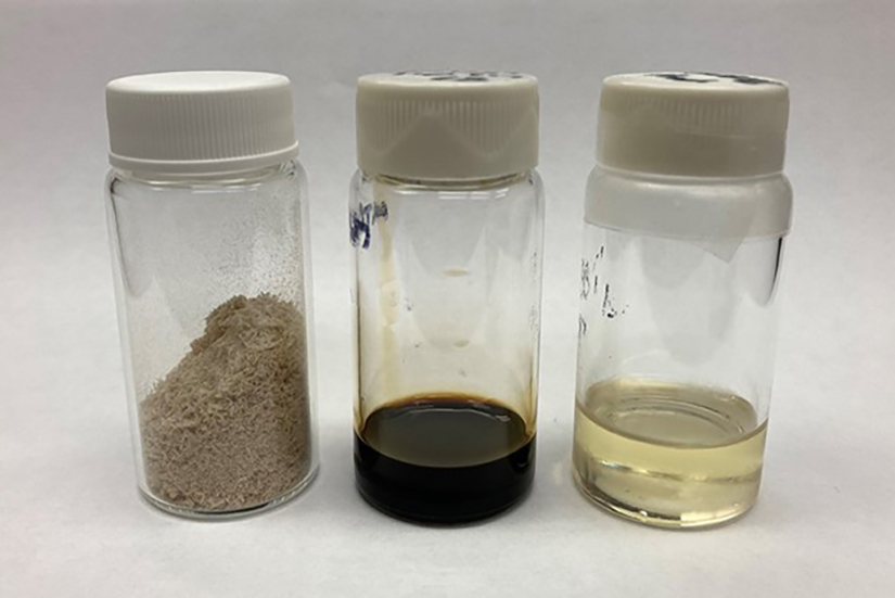 20250312-with-a-technology-license-from-mit-nrel-comstock-fuels-produce-jet-fuel-from-lignin-saf Three containers of different liquids.