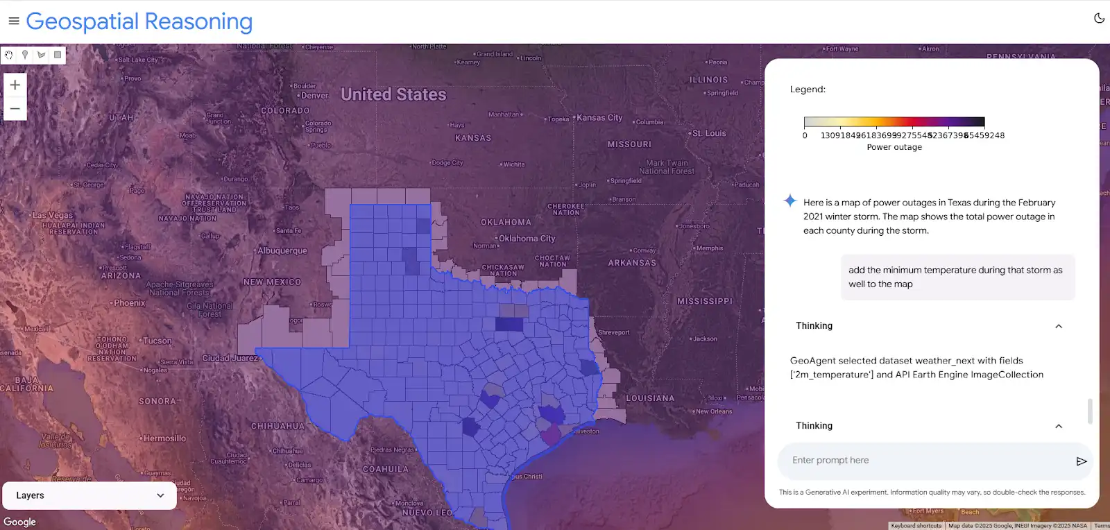 20250722-nrel-google-host-artificial-intelligence-hackathon-tackle-data-center-energy-challenges-map A screenshot of a map showing Texas with the title