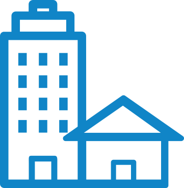 Icon of two buildings.