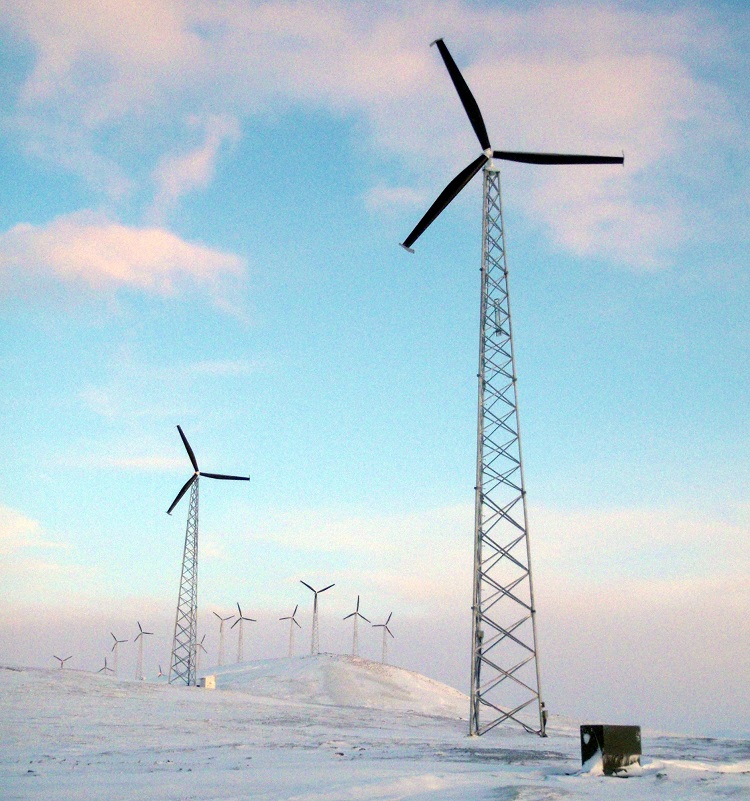 reopt-remote-communities-case-study Wind turbines in a snowy landscape