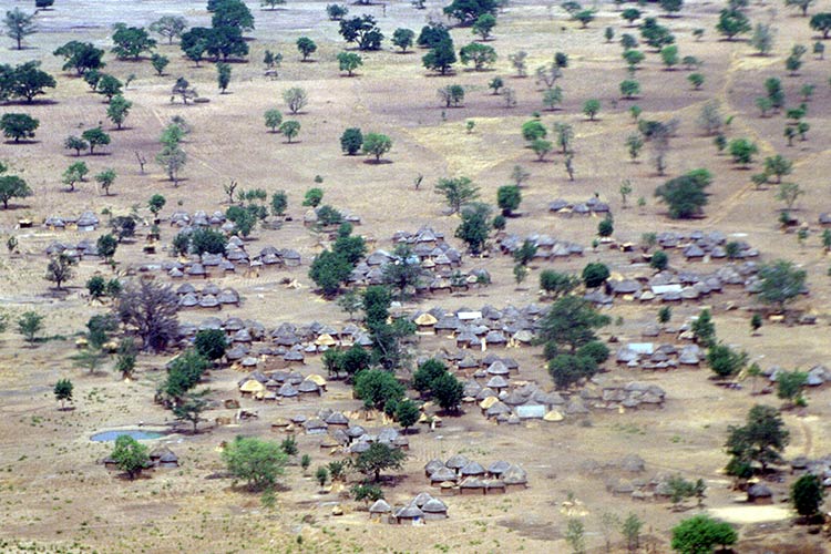 sub-saharan-africa-07467 Aerial view of a rural Ghana village