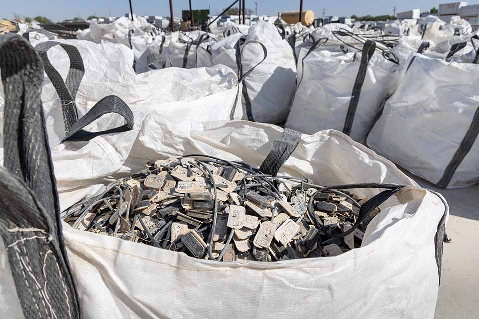96815-flt Many large, white nylon bags.