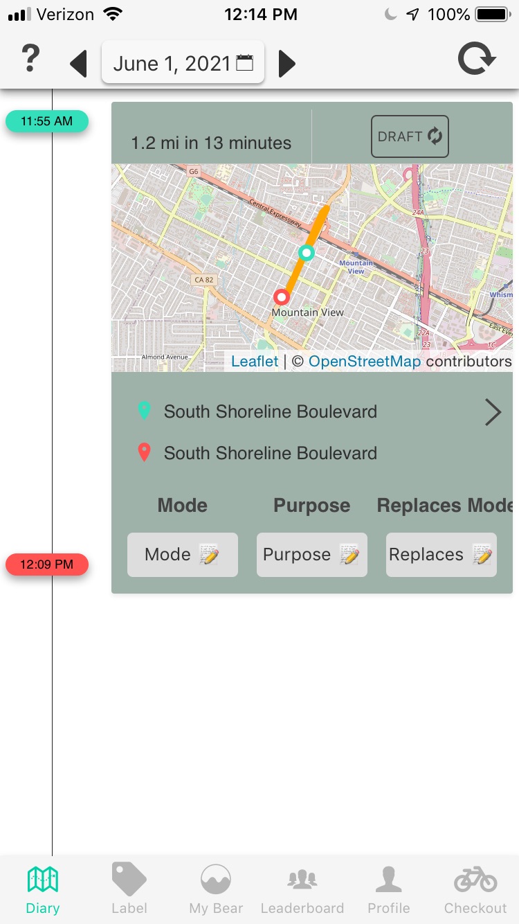 draft-trip-ios Screenshot of app in draft mode with a green background