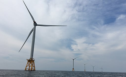 block-island-osw-nrel-suzanne-tegan-49716-510x310 Wind turbines in a line in the ocean.