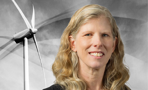 btb-amy-robertson Amy Robertson in front of a wind turbine