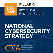 Pillar 4: Invest in a Resilient Future - National Cybersecurity Strategy; Clean Energy Cybersecurity Accelerator (CECA) logo