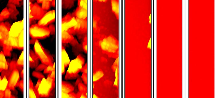 Images of red and yellow particles