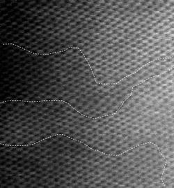 Z-contrast image microphoto taken by scanning transmission electron microscopy.