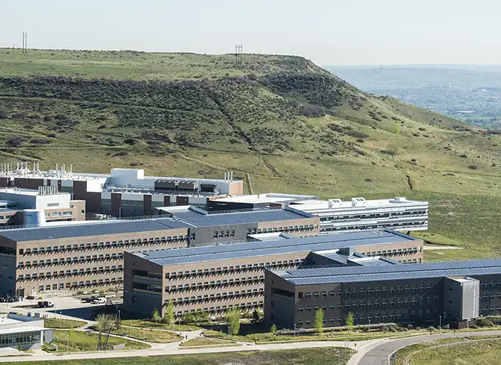 vto-report-fy25-44734-flt Aerial view of the South Table Mountain campus in Golden, Colorado