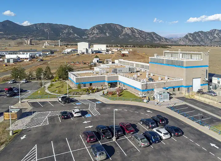 vto-report-fy25-72909-flt Aerial view of the Flatirons Campus Building 251 in Arvada, Colorado